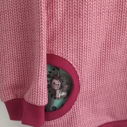 Kapuzenpulli rosa Strickoptik mit Einhorn Kapuze